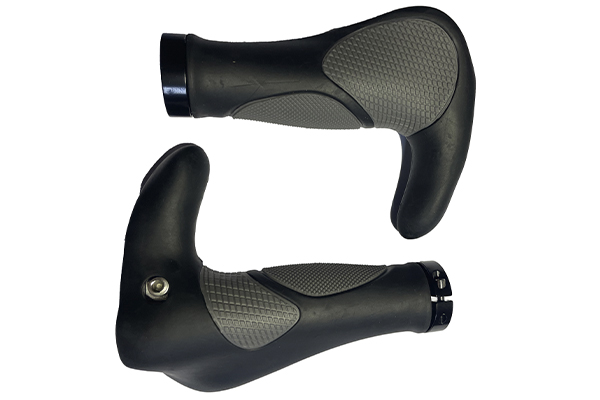 Ручка руля 140мм (пара), с черным алюм. наконечником, цел...