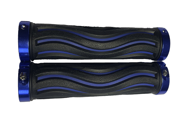 Ручка руля 130 мм (пара) "Волна", с синими алюм...