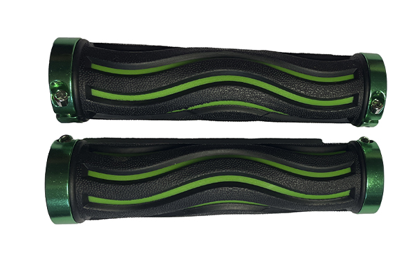 Ручка руля 130 мм (пара) "Волна", с зелеными ал...